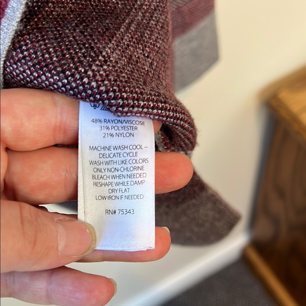 Tahari High Neck Sweater - Burgundy, Gray, Black - Picture 4 of 4